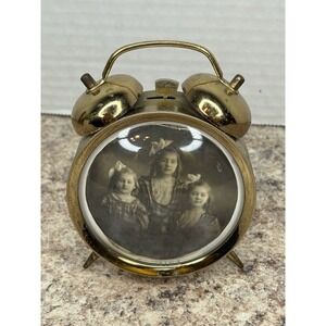 Vintage Wind up Alarm Clock Used As A Vintage Picture Frame